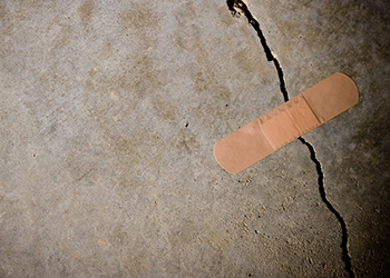 Band aid on concrete crack