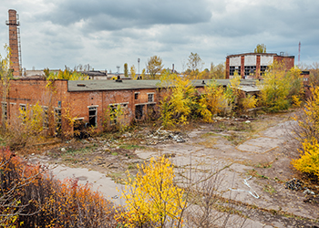 rundown brownfield property