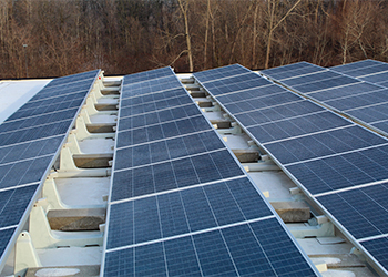 Solar panels installed on roof