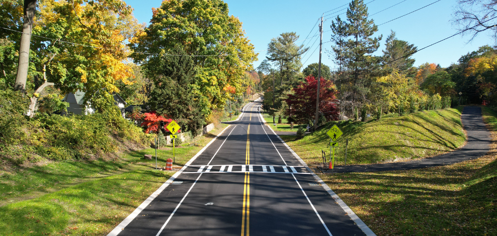 APWA stateaward winning project, Lake Road aerial image