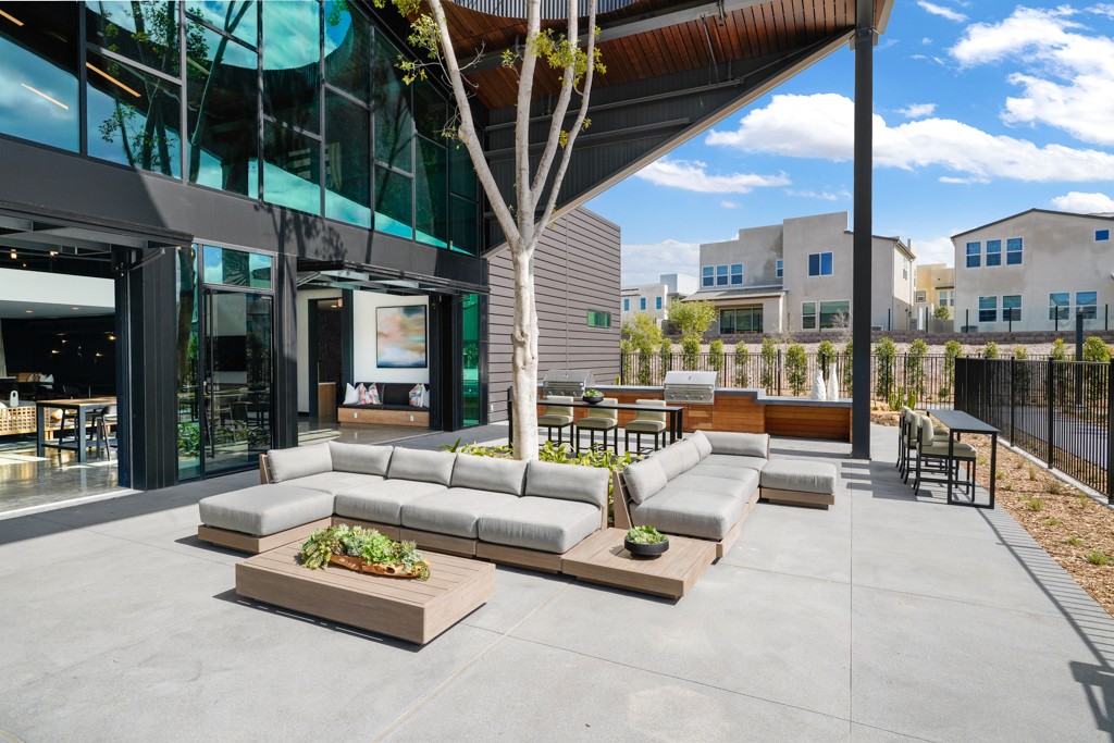 3Roots Pre-engineered metal building with added outdoor elements like seating and tables