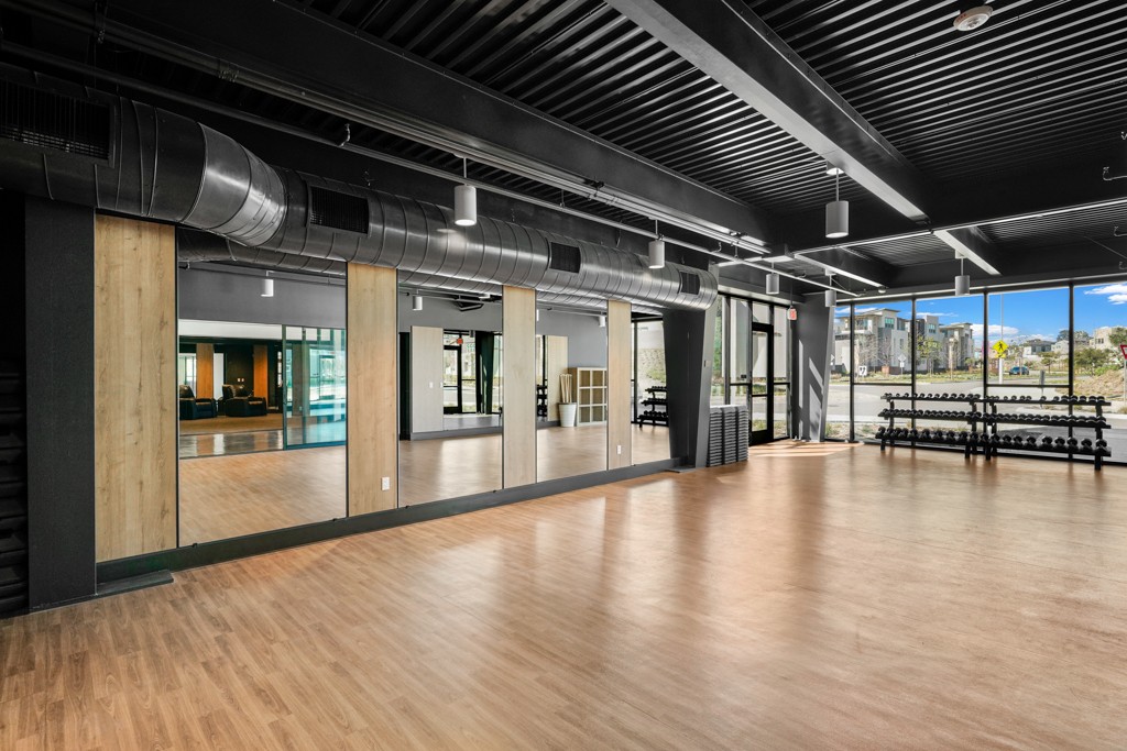 Pilates and Yoga studio within the pre-engineered metal building
