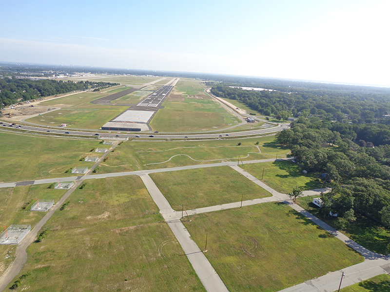 Birdseye view of runway at PVD airport
