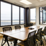 Conference room with table and chairs in Cape May Airport new terminal